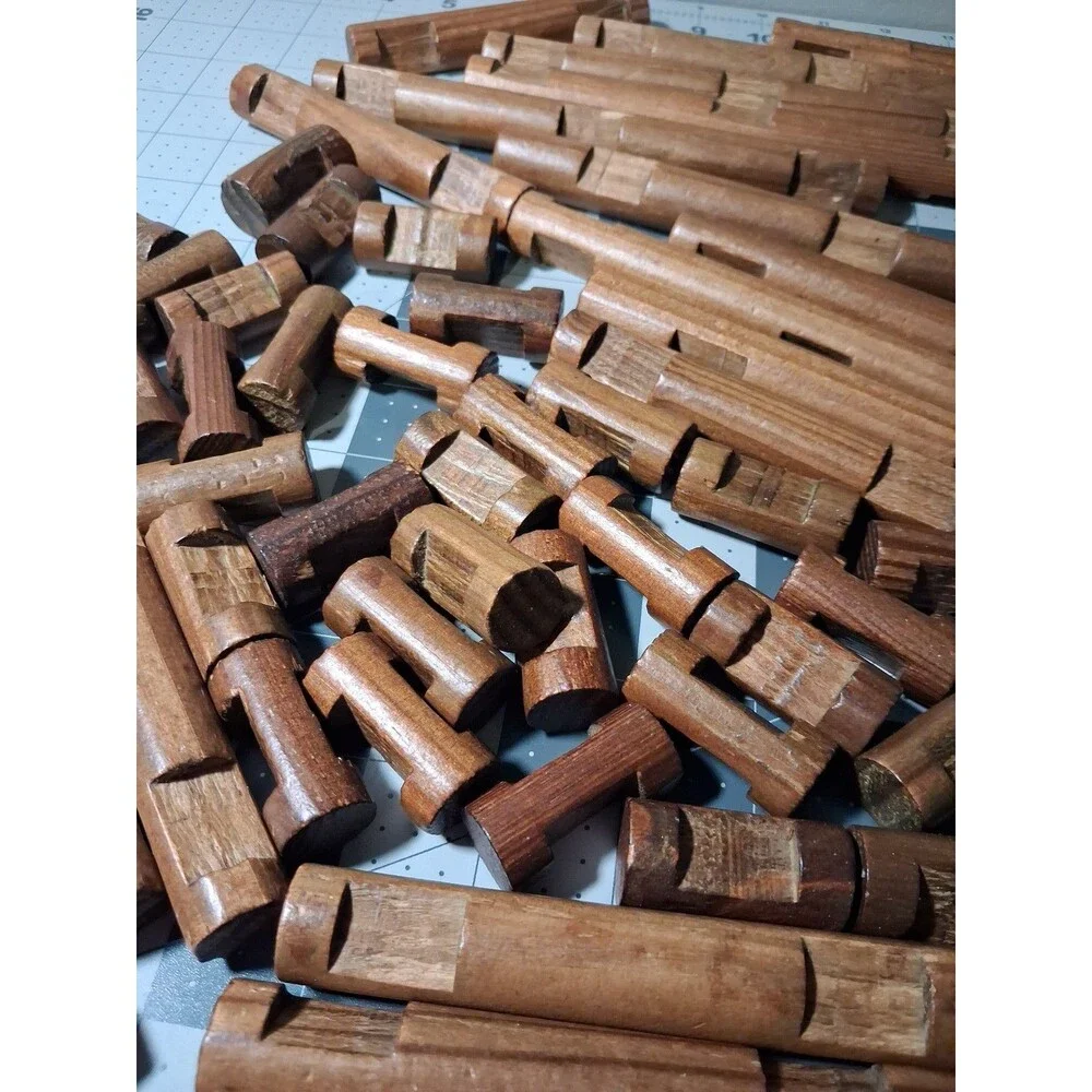 Wood Lincoln Logs Dark Wood Pioneer building Mixed Lot